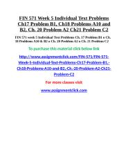 UOP FIN 571 Week 5 Individual Text Problems Ch17 Problem B1.doc