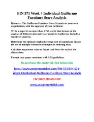 UOP FIN 571 Week 4 Individual Guillermo Furniture Store Analysis.doc