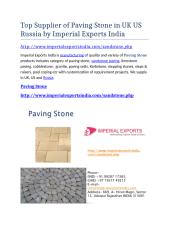 Top Supplier of Paving Stone in UK US Russia by Imperial Exports India.docx